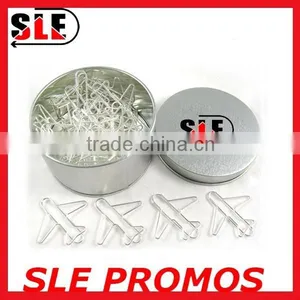 Nickel Plating Airplane Shaped Tin Box Paper Clip thumbnail-1