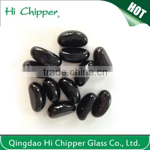 Black Colored Cashew Shape Decorative Fire Glass Gemstone for Fire Pit thumbnail-1
