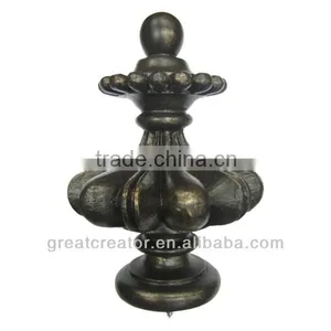 Burnt Gold Tulip Curtain Finials for Wood Poles thumbnail-1