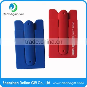 Two Function Soft Smart Wallet Silicone Cell Phone Kickstand thumbnail-3