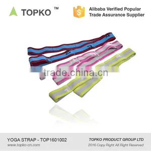 TOPKO Woven Weaving Digital Logo Jacquard Non-toxic Cotton Elastic Yoga Strap thumbnail-4