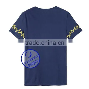 Men's Wholesale Round Neck Cotton Embroidered t Shirts thumbnail-2