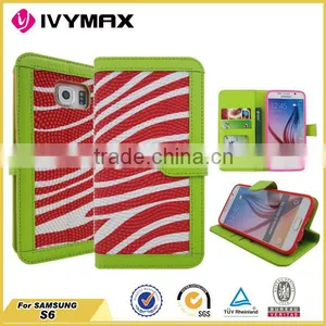 New Colorful Wallet Leather Phone Case for Samsung Galaxy s6 thumbnail-1