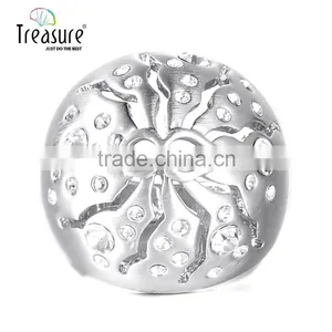 Treasure Factory 2015 New Design Rings Silver Jewelry Hollow Out Spider Shape Set Auger Alloy Ring thumbnail-1