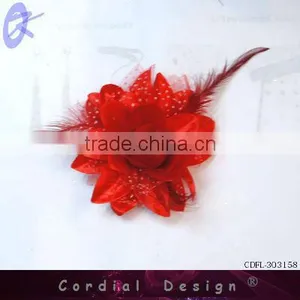 2013 Pretty Feather Flower With Rhinestone thumbnail-1