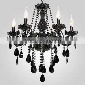 Small Black Acrylic Chandelier for Hallways thumbnail-2