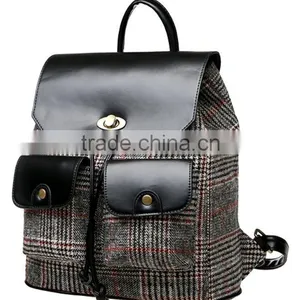 2015 Classical Canvas Backpack With Leather Bottom thumbnail-2