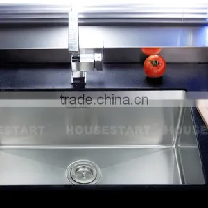 Modern Kitchen Designs Rectangular Undermount Single Bowl Sink SUS304 Handmade Kitchen Sink thumbnail-5