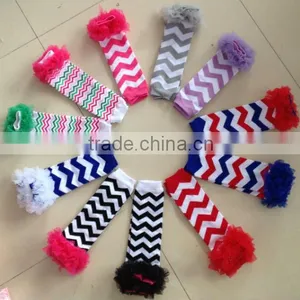 Wholesale Boutique Kaiya Baby Christmas Knitted Chevron Ruffle Leg Warmer thumbnail-1