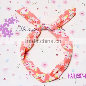 Stock Fashion Jewelry Rabbit Tiger Color Round Dot Stripe Lace Hairband For Girls thumbnail-2