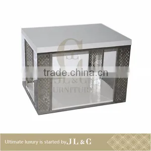 JT21-05 Rectangular Coffee Table Starry Hollow Pattern Stainless Steel-JL&C Luxury Home Furniture thumbnail-1