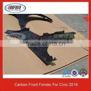 For Civic 2016 Carbon Fiber Front Fenders OEM Style Side Vents Replacement Side Fenders thumbnail-2