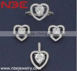 Best Selling Silver Jewelry Set,wax Micro Pave Setting 925 Sterling Silver Jewellery Set,italy Love Design Silver Jewelry Set thumbnail-1