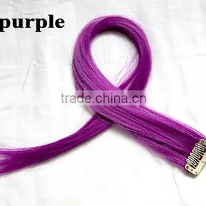 Cheap Clip in Hair Extensions Synthetic Fiber Hair Extension Solid Single Colored Clip in Hair Extension thumbnail-4