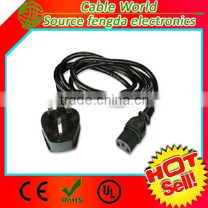 UK Computer Power Cord BS1363 to IEC C13 250V 13A thumbnail-1