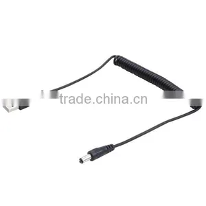 Hot Selling DC Power Cable 1.5M USB To DC 5.5MM Power Spring Coiled Cable thumbnail-1