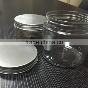 China 250g 300g 400g Pet Jars With Aluminum Lid Clear Pet Jar thumbnail-5