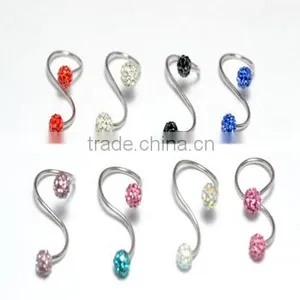 Gem Crystal Jeweled Body Piercing Jewelry Free Belly Button Rings Twister Belly Button Ring Navel Belly Ring thumbnail-1