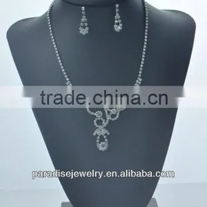 Women Bridal Wedding Rhinestone Necklace and Earring Set/Pendant Necklace&earring Set (Lead, Nickel & Cadmium Free)-NEW052117 thumbnail-1