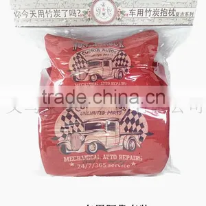Nature Linen Material Custom Printed Memory Foam Car Lumbar Seat Cushion & Car Neck Pillow thumbnail-6