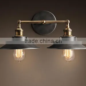 Loft American Rustic Style Wrought Iron Vintage Industrial Decorative Wall Lamp With Edison Bulb thumbnail-1