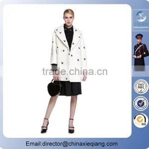 2016 Fashion Ladies Double Breasted Coat Emborided Winter Coat for Women thumbnail-3