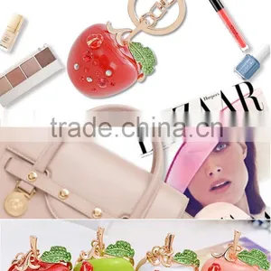 Colorful Crystal Rhinestone Accessories 3D APPLE Shape Key Chains and Key Rings thumbnail-1