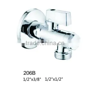 1/2"x3/8" 1/2"x1/2" Nickel Plated Brass Angle Valve With ABS Plastic Handle thumbnail-2