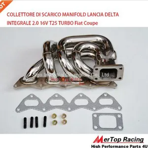 Mertop Race Full SS304 T25 TURBO FLANGE 38mm OD COLLETTORE DI SCARICO MANIFOLD FOR LANCIA DELTA INTEGRALE 2.0 16V Fiat thumbnail-2