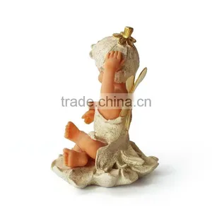 Polyresin Smiling Sitting Angel Figurine thumbnail-4