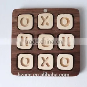 Travel Tic Tac Toe Game - Handmade Walnut Intellectual Games for Parents & Children thumbnail-1