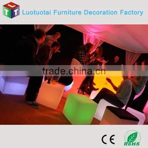 Led Square Stool Bar Stool Colorful Plastic Stool of Remote Control thumbnail-1