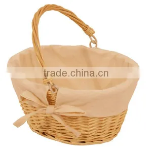 Natural Kid Craft Willow Wicker Gift Basket With Handle thumbnail-1