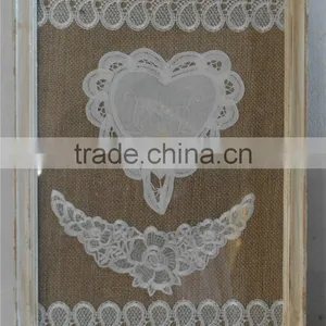 2016 New Style Antique Wooden Lace Picture Frame With Glass Covering thumbnail-2