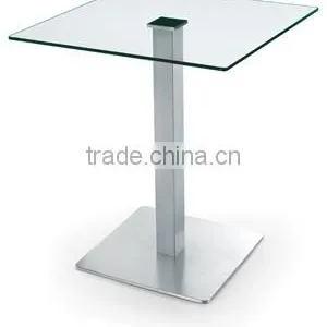 Tempered Glass Top Brushed Steel Base Cocktail Table Bar Table LQ- GT26 thumbnail-1