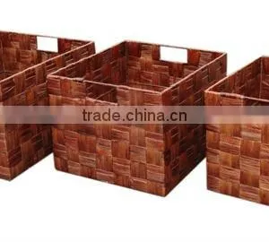 3pcs Square Planter/wood Frame/water Hyacinth/natural Rattan Flowers Pot & Planter/basket thumbnail-1