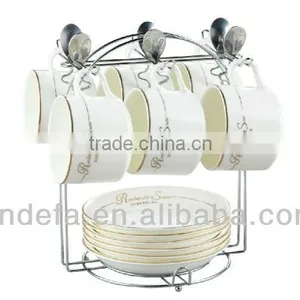 New Bone China Fine Porcelain/ceramic Cup and Saucer Set 24pcs /17pcs/ 15pcs/12pcs thumbnail-1