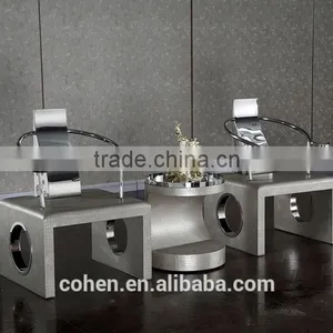 2016 Modern Design Removable Stylish New Center Table Coffee Table Covered by PU for Stainless Steel Furniture thumbnail-6