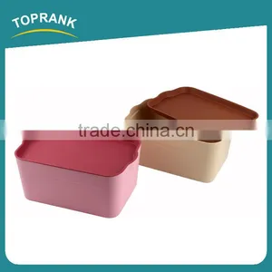 Toprank Good Quality Spare Plastic Storage Bin Stackable Kids Cube Toy Clothes Storage Bin With Lid thumbnail-1