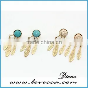 Natural Turquoise Stone Earring, Natural Stone Earring thumbnail-3