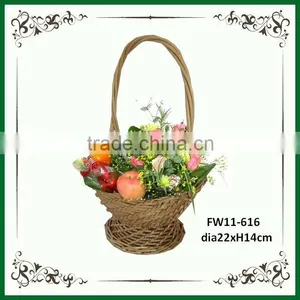 Small Latest Decorative Handle Wicker Basket Wedding for Flower thumbnail-1