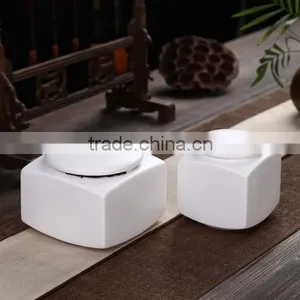 White Galazed Ceramic Funeral Pet Ashes Urns thumbnail-1