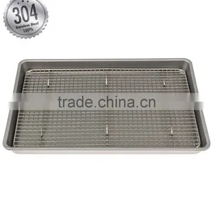 CoolingBake Wire Cooling Rack, Oven Safe - For Cooling or Baking - 100% Stainless Steel, 10" x 15" (Fits Jelly Roll Pan thumbnail-2
