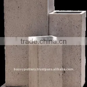 AAM Tall Light Outdoor Cement Planter, Light Cement Pottery, Light Concrete Pot thumbnail-1