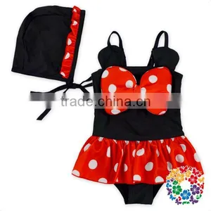 Adorable Black Red Cartoon Kids Girls Swimwear Bikini thumbnail-2