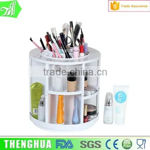 Rotation Hexagon Make-up Tools Plastic Storage Box Organizer Cosmetic Case thumbnail-4