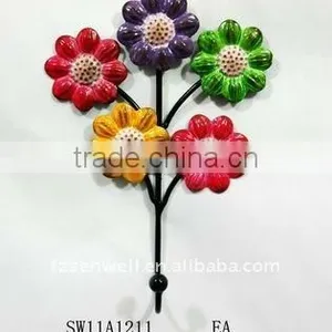 New Design Iron Flower Wall Hook for Home Decoration thumbnail-1