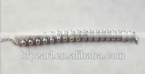 2 Rows 6.5-8mm Round Freshwater Pearl Jewelry Sets thumbnail-4