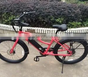 26 Inch Brushless Hub Electric Bicycle Lithium Battery Powered Electric Beach Cruiser Bike for Lady thumbnail-2