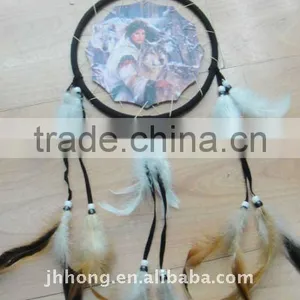 2014 Fashion Indian Feather Suede Dream Catcher thumbnail-1